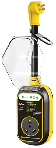 EyGde 30 Amp to 15 Amp 110 RV Adapter with Surge Protector Waterproof - Patented 4500J 5-15P Male to TT-30R Plug RV Circuit Analyzer Defender Voltage Protector for Camper Travel Trailer