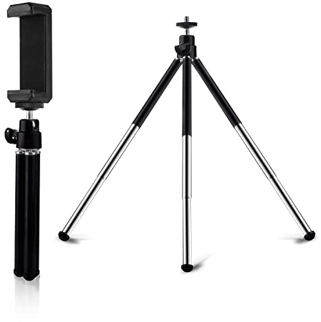Mini treppiede per webcam e telefono, 6-12 pollici in metallo allungabile Webcam Stand con supporto per telefono, treppiede per webcam