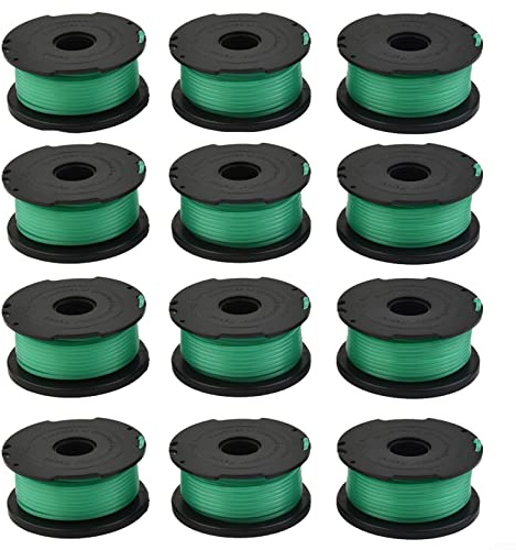 QOXEZY 3/6/9/12Pcs Spool & Line for Black & Decker GL7033 GL8033 GL9035 Grass Trimmer A6482, String Trimmer Replacement Spool with Line Spare Part