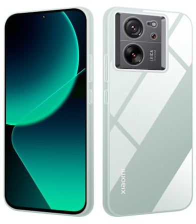 HSP Funda para Xiaomi 13T, Carcasa Silicona, Case, Antipolvo, Transparente | No amarillea, antigolpes, cortes precisos, bordes elevados, cámara protegida, capa, protector para móvil y teléfono