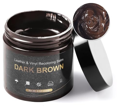 SEISSO Crema Antimacchia per Pelle, Kit Restauro Pelle con Pennello, Restauratore del Colore della Pelle per Divani, Mobili, Scarpe in Pelle, Cinture (Marrone Scuro, 200g)