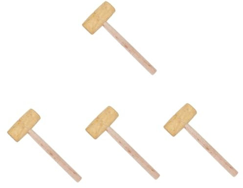 DOITOOL 4pcs Wooden Mallet Hammer for Woodworking Multi-Purpose Tool for Leathercraft and Carpentry Compact Smooth Finish for Secure Grip Construction