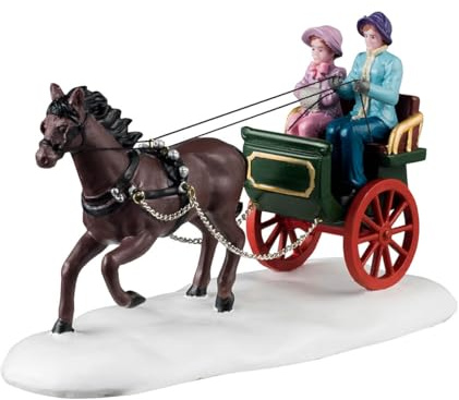 Lemax Caravan-Figur mit Schnee „Winter Carriage Rid“ aus Harz H8 x 13,5 x 6,5 cm