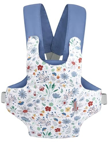 GAGAKU Puppentrage Puppenzubehör Babytrage für Puppen Bauchtrage mit verstellbaren Trägern Kinder Puppen Trage Spielzeug Puppenzubehör - Blau (Kiefernzapfen)