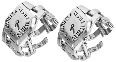 WRITWAA 2stücke Damen Fingeruhr Mit Römischen Ziffern Kupfer Ring Uhr Ornament Weibliche Mode Fingeruhr Leicht Und Langlebig