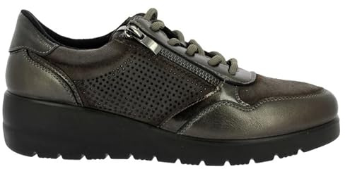 Doctor Cutillas | Zapato Mujer Piel Combinada | Piso Goma con cuña | Cierre en Empeine con Cordones Elasticos y Cremallera | Modelo 45411 | Hechas en España