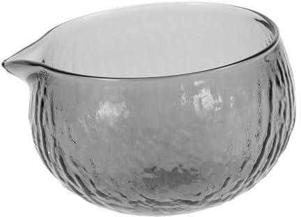 COLLBATH Glass Matcha Bowl Spout Japanese Tea Cup Hammered Chawan for Tea Ceremony Serving
