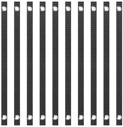 LIANCHEN 10 PCS Baumgurte mit Ösen 3.8×78cm Nylon Baumgurt zum Einstecken Baumstützgurte zum Abstecken Baumgurte zum Abstecken Garten Baumbinder für Baumpfähle, Stützen, Winddicht (Schwarz 10)