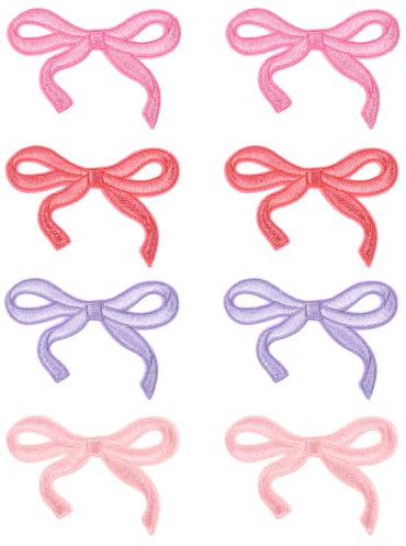 Bügelbilder Rosa 8 Stück Bügelbilder Für Textilien Bügelbild Schleife Aufnäher Bestickte Aufnäher Flicken Zum Aufbügeln Patches Zum Aufbügeln Schleife Bügelbilder Für Hut Jeans Jacken