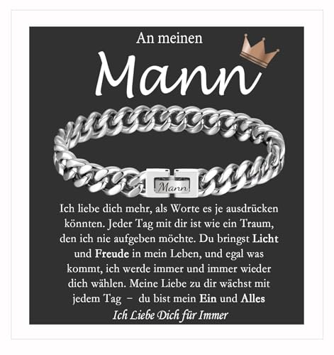 FAOMZQ Geschenk für Männer, Kubanische Armband mit Gravur für Bonus Papa Stiefpapa, Geschenk für Sohn Bruder Meinen Mann zum Geburtstag Vatertag Abschluss Weihnachten Valentinstag