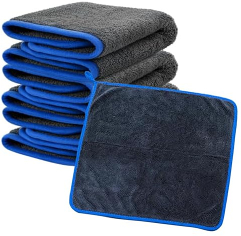 Panno in microfibra per auto, 3 pezzi, 600 g/mq, 40 x 40 cm, assorbente e morbido, panno per la pulizia della vernice, panno in microfibra per auto, panno in microfibra e panno asciutto per auto