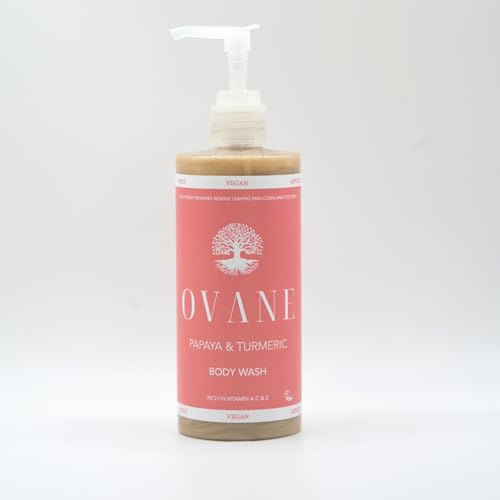 OVANE | Papaya & Turmeric Body Wash | Deep Cleansing Shower Gel - Natural, Vegan, Cruelty Free, No SLS or Parabens, 300ml 10.14 Fl Oz.