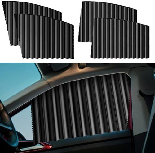 Protector Solar Lateral para Coche Bebé - Parasol Coche Lateral Magnético (4 Unidades), Parasol Ventanas Traseras Coche, Protección UV 95% para Niños, Bebés y Mascotas