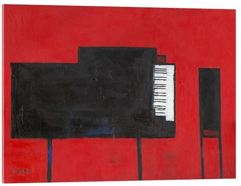 Posterlounge Das Klavier Acrylglasbild von Samuel Dixon 70 x 50 cm Rot Wandbilder Wanddeko