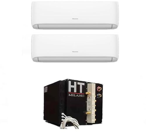 CLIMATIZZATORE DUAL SPLIT 9000+12000 HT MILANO ARTIX DC INVERTER AD ACQUA A++A++ GAMMA 2025 GAS R-32 WI-FI INTEGRATO POMPA DI CALORE