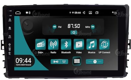 JF Sound - Autoradio Android JF-039WP-UP compatibile con VOLKSWAGEN POLO dal 2017 | CarPlay e Android Auto DAB+ |9 pollici HD | Prodotto in Italia