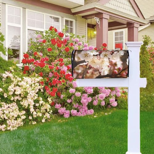 Coperture per cassette postali con fiori di prugno, impermeabili, resistenti alle intemperie, copertura per cassetta delle lettere per casa, giardino, 64,8 x 53,3 cm