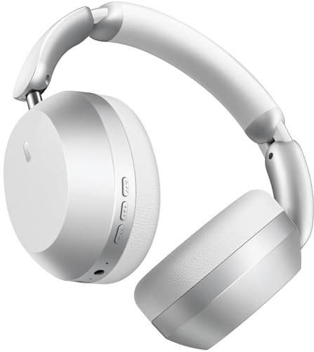 Wentronic Y04 Bluetooth Headphones Active Noise Cancelling Wireless Over Ear Headsets 48 Hours Playtime High Sound Quality Foldable Earphones with Soft Ear Cushion for Travel - White