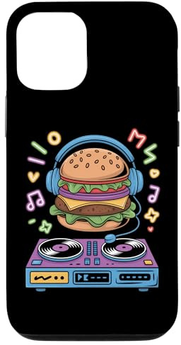 Dj Food Burger Avec Casque Et Platines Pour Les Fêtes Coque pour iPhone 12/12 Pro