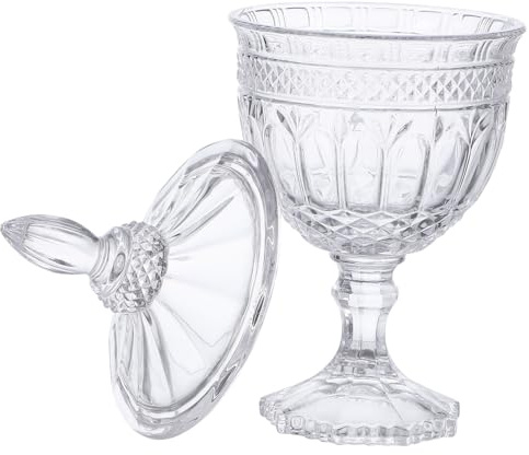 SOIMISS 1pezzi Barattolo Decorativo in Vetro Trasparente Corona Stile Europeo Contenitore Per Caramelle Per Feste Natalizie e Uso Quotidiano