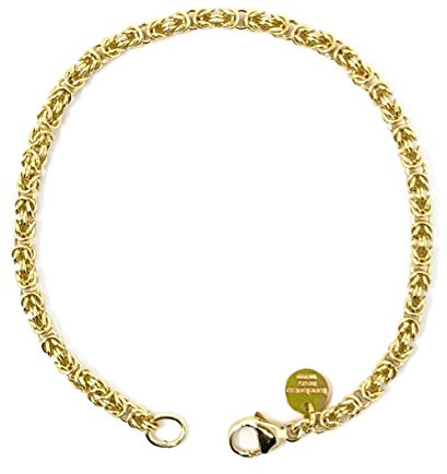 Tendenzalia Byzantiner kungligt armband rund original italiensk kedja 18 k guld dubbel 4 mm bred längd 19 cm armband för kvinnor och män