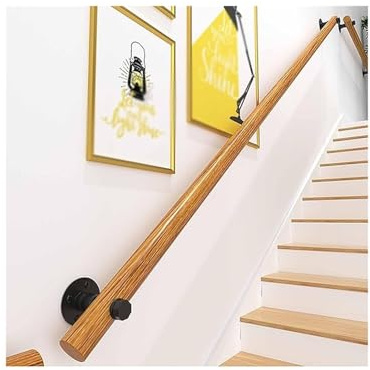 Kit de garde-corps mural en bois massif pour escaliers intérieurs, balustrade de couloir avec barre pour la sécurité et le soutien