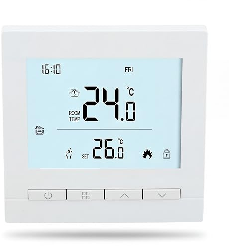 Smart WiFi Thermostat With Touchscreen Interface,Wall Thermostats For Gas Boiler Central Heating Remote Control, Automatic Temperature Controller(WATER)