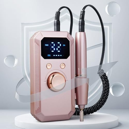 TARSHYRY Taladro de Uñas Eléctrico con Pantalla LED de 32 Velocidades para Dar Forma, Pulir y Quitar Uñas de Gel, Máquina de Lima de Uñas con 11 Brocas para Esmalte en Polvo de Gel