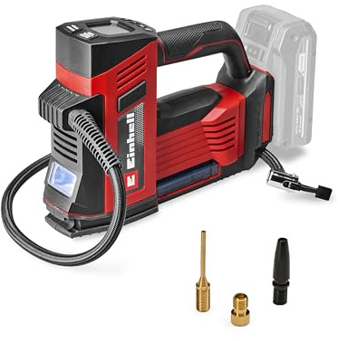 Compresseur sans fil Einhell CE-CC 18/23 D Li-Solo Power X-Change (18 V, 11 bars max, manomètre avec écran LCD, fonction d’arrêt automatique, sans batterie)