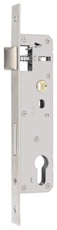 Gettimore Cerradura de acero inoxidable para marco de tubo de puerta de jardín, respaldo de 85 x 25 mm con pestillo giratorio de 360 grados, inserto de bloqueo en forma de U, compatible con DIN