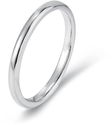 Whoiy Ohne Stein Ring Damen Poliert Echtgold, Ehering 9 Karat Weissgold Schlicht Verlobungsringe Ohne Stein Hochzeits Ring Gold 375 Antragsring für Frauen Größe 63 (20.1)