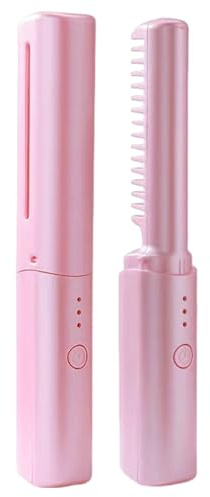 Plancha de pelo inalámbrica - Mini USB de viaje, planchas para el pelo | Haargl, Plancha de pelo con peine para peinar - Placas para Haargl con cepillo para alisar, Pi