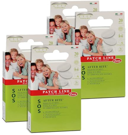 Conjunto de 4 Paquetes de 20 Parches Antimosquitos, Parche con aplicador para picaduras de insectos, se aplica después de una picadura de mosquito
