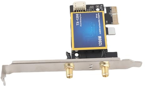 Hamwesh Scheda WiFi PCIE, Adattatore WiFi Dual Band 2.4GHz 5GHz 1200Mbps Bluetooth 4.0 per PC Desktop, Scheda Interna per PC con Interfaccia PCIE X1 2 Antenne Cavo Adattatore per Giochi