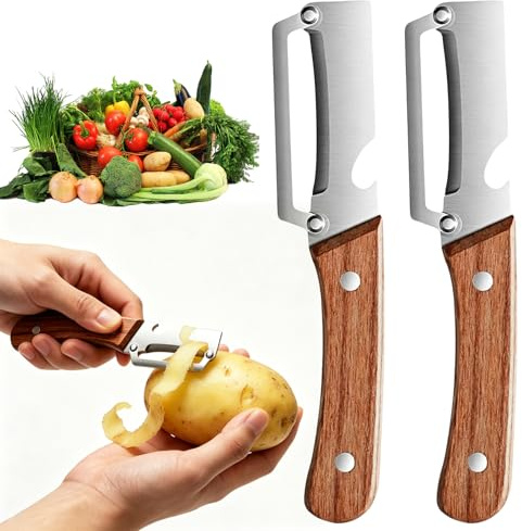 Axinyijia 2 Piezas Pelador de Verduras Multifuncional Acero Inoxidable Pelador de Cocina Multifuncional Vegetable Peeler Cuchillo Pelador Multifuncion