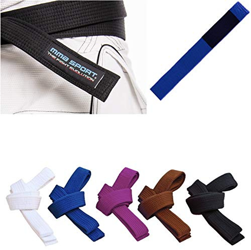 Cintura BJJ Belt Jiu Jitsu Kimono - gi 100% Cotton 6 mm Colori Vari (A2 / 280 cm, Blu)