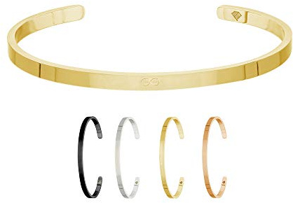 Max Palmer | Infinity Armband/Armreif mit Spruch Gravur UNENDLICHKEITSZEICHEN [04.] - Gold