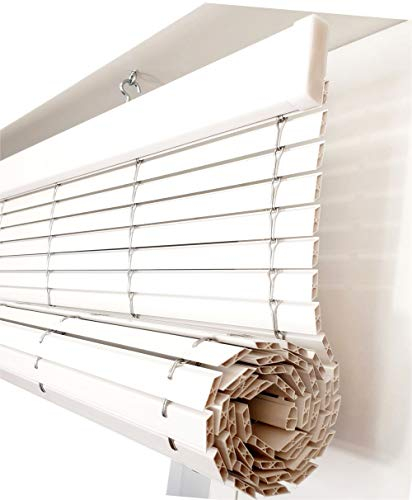 Persiana Alicantina Exterior/Persiana de PVC Exterior Enrollable. Contactaremos para su Ajuste sin Cargo. Medida Ancho X Alto. Color: Blanco. Medidas: 90cm x 120cm