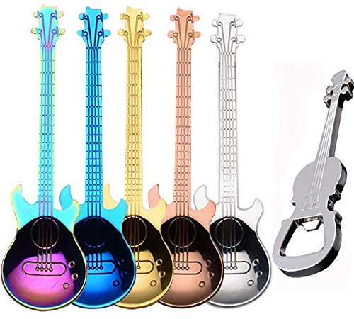 ESRISE Cucchiaini da Caffe' Regali Natale Regalo, Dessert Colorati in Acciaio Inox, Cucchiaio da Demitasse Musicale Utensile da Cucina Carino (Multicolor-6)