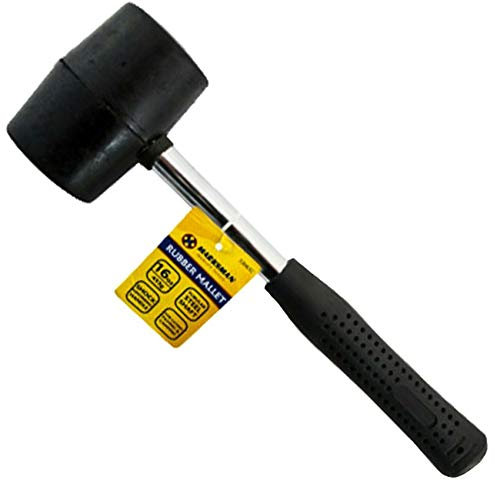 Marksman 8oz 16oz 32oz Rubber Mallet Hammer FIBREGLASS Or Silver Shaft Grip Handle DIY Hand Tools Camping Paving Racking Laying Tiles Construction UK Free P&P (16Oz Rubber Mallet Steel (453g))