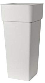 kunstpflanzen-discount.com ABVERKAUF - Eckige Pflanzsäule 80cm hoch Weiß farbig mit 37x37cm und herausnehmbaren Innentopf
