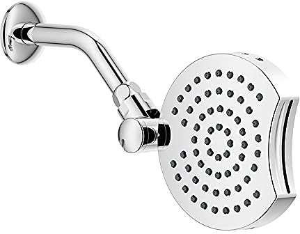 Fester Hochdruck-Duschkopf mit 4 Sprüheinstellungen und selbstreinigender Silikondüse, 360 ° winkelverstellbarer Top-Spray-Dusche, für ein luxuriöses Duscherlebnis auch bei geringem Wasserfluss