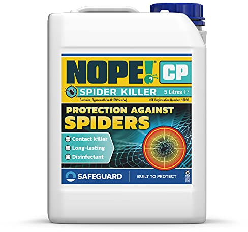 NOPE! Spider Killer Spray Repellent - Contact Killer. For all Types of Spiders. Residual Action, Odourless, Non-Staining for Indoor and Outdoor Use. 5 Litre