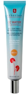 Erborian - Crema Colorata CC Water alla Centella Asiatica - Trattamento Viso Perfezionatore con Acido Ialuronico - Texture Gel Ultra Leggera e Fresca - Caramello - 40ml