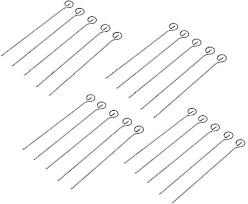 Pinchos para barbacoa, pinchos para kebab, pinchos para barbacoa de acero inoxidable, palitos redondos reutilizables de metal para pinchos, para barbacoa, cóctel, artículos esenciales para fiestas,