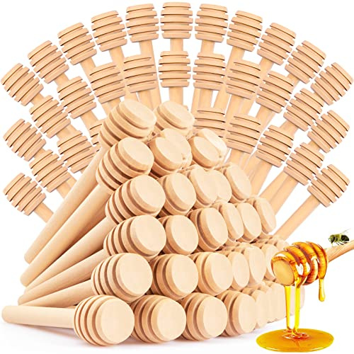 95Pcs Honey Wooden Dipper Mini Honeycomb Sticks 3 Inch | Honey Stirrer Stick for Jar Dispense Drizzle and Wedding Party Present