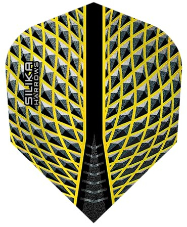 Harrows Dart Flight Profi Silika Dartflight Set für Softdarts und Steeldarts (Nummer 6, Gelb)