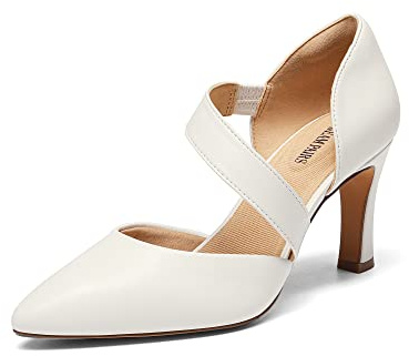 DREAM PAIRS Kvinnors Högklackade Pumps Kläder Stängd Spetsigt Tå Bekväma D'Orsay Pumps Skor för Arbete Kontor Bröllop Dans Charmane, 43 EU