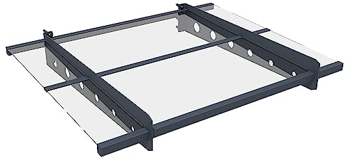 Juskys auvent de Porte d'entrée de 100 x 80 cm en Verre Acrylique et Acier - auvent de Porte Anthracite - Toit pour Porte, entrée et entrée de Maison en Verre Gris foncé