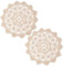 GORGECRAFT 2 napperons Ronds en Dentelle de 35cm de Diamètre Grands Dessous de Verre Ronds en Dentelle au Crochet Vintage Beige Feuilles Florales Brodées Sets de Table pour Cuisine Salle à Manger